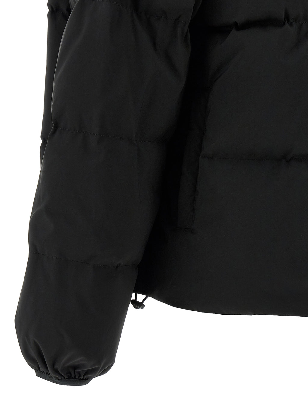 Black Quilted Goose Feather Down Jacket