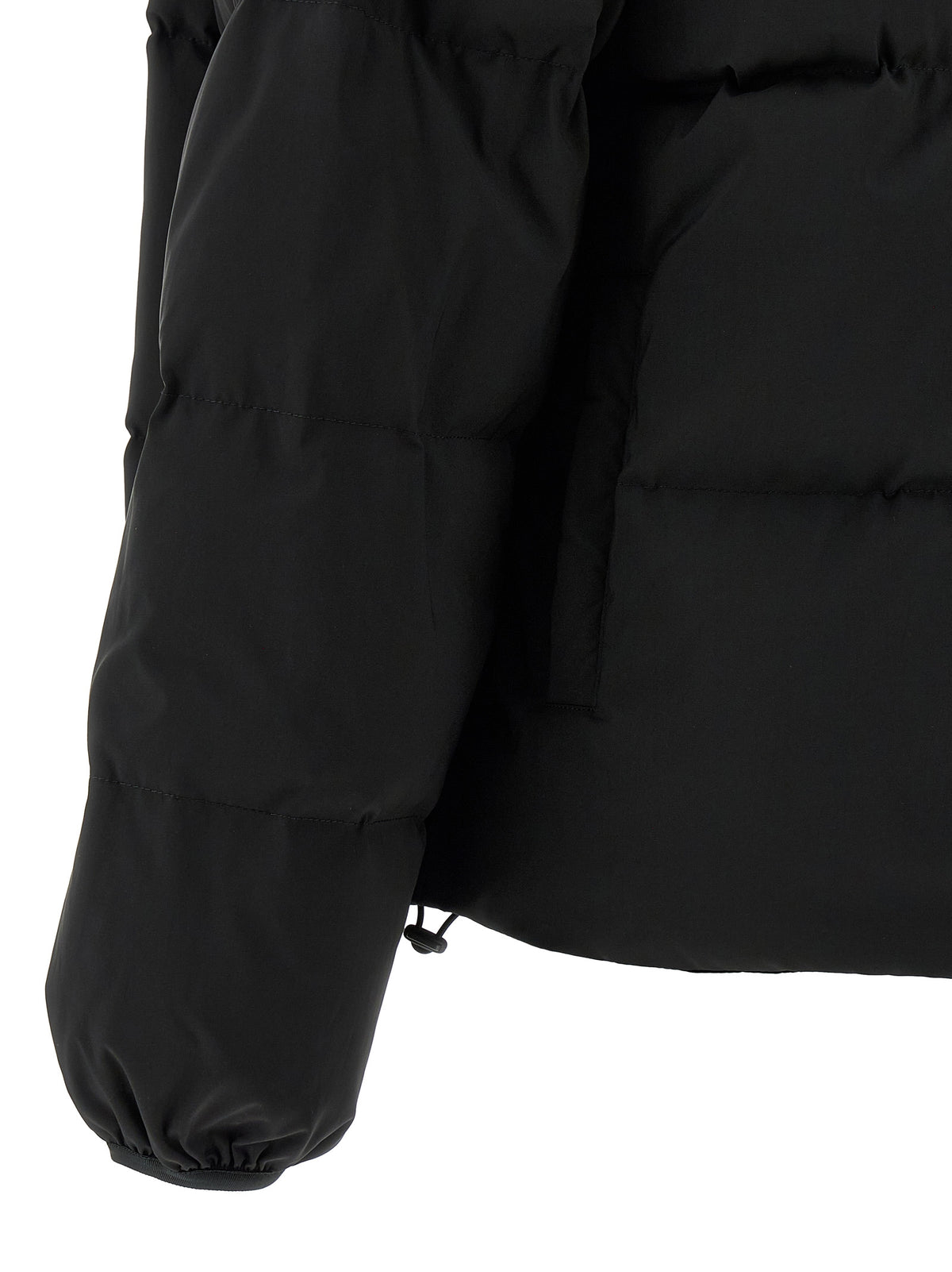 Black Quilted Goose Feather Down Jacket