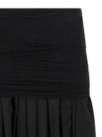 Black Polyester Midi Skirt