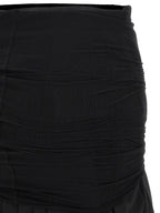 Black Polyester Midi Skirt