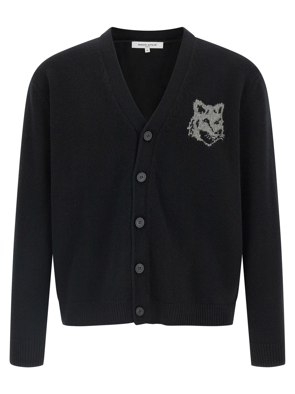 Extrafine Merino Wool Fox Head Cardigan