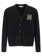 Extrafine Merino Wool Fox Head Cardigan