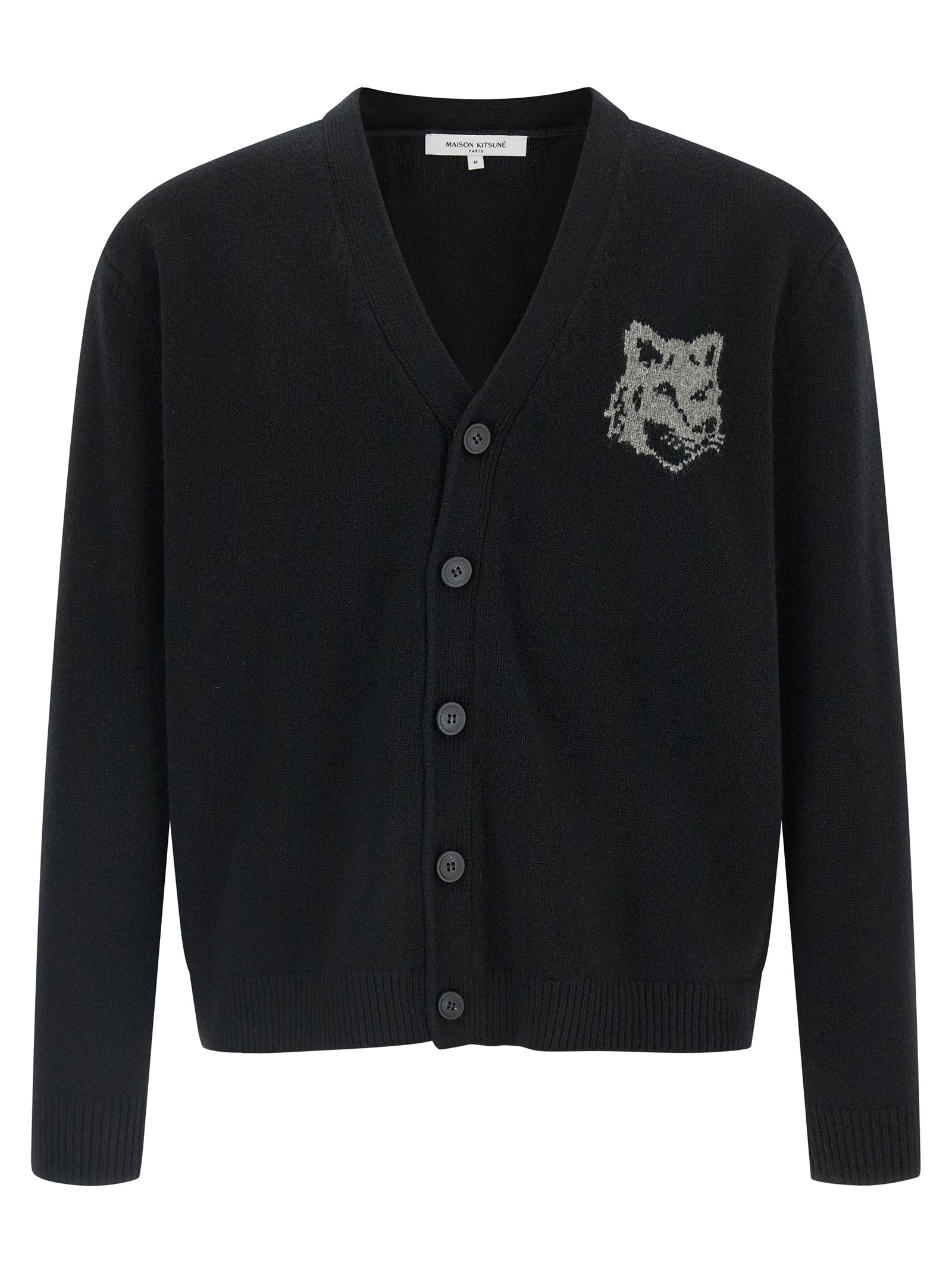 Extrafine Merino Wool Fox Head Cardigan