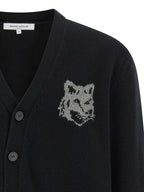 Extrafine Merino Wool Fox Head Cardigan