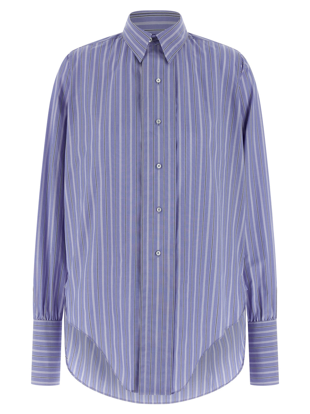 Light Blue Striped Cotton Blouse