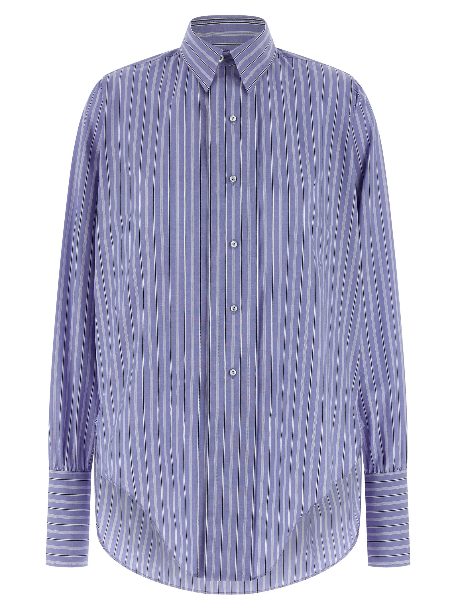 Light Blue Striped Cotton Blouse