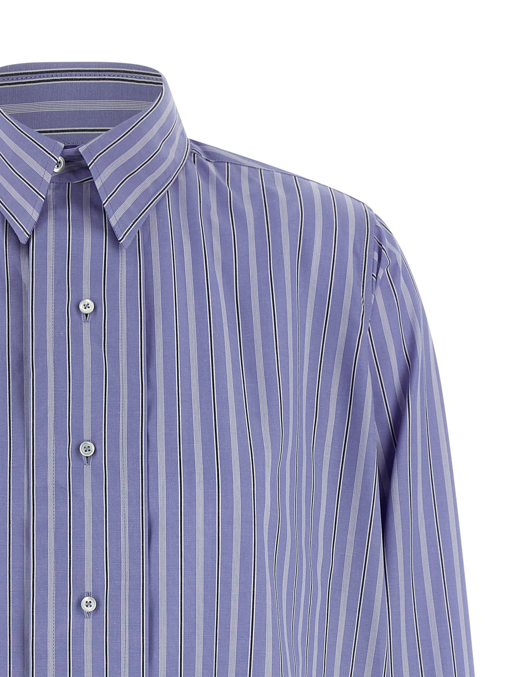 Light Blue Striped Cotton Blouse
