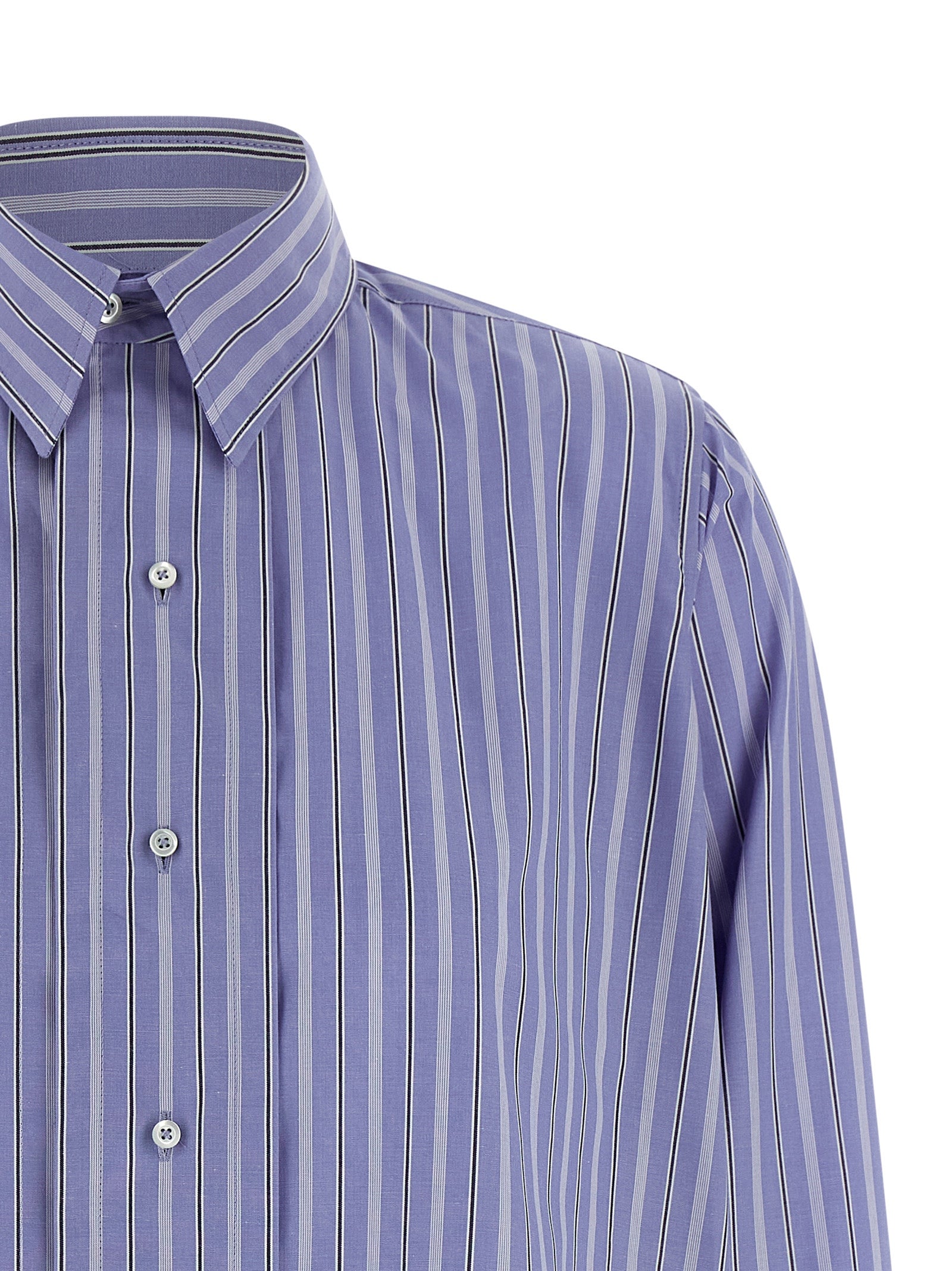 Light Blue Striped Cotton Blouse