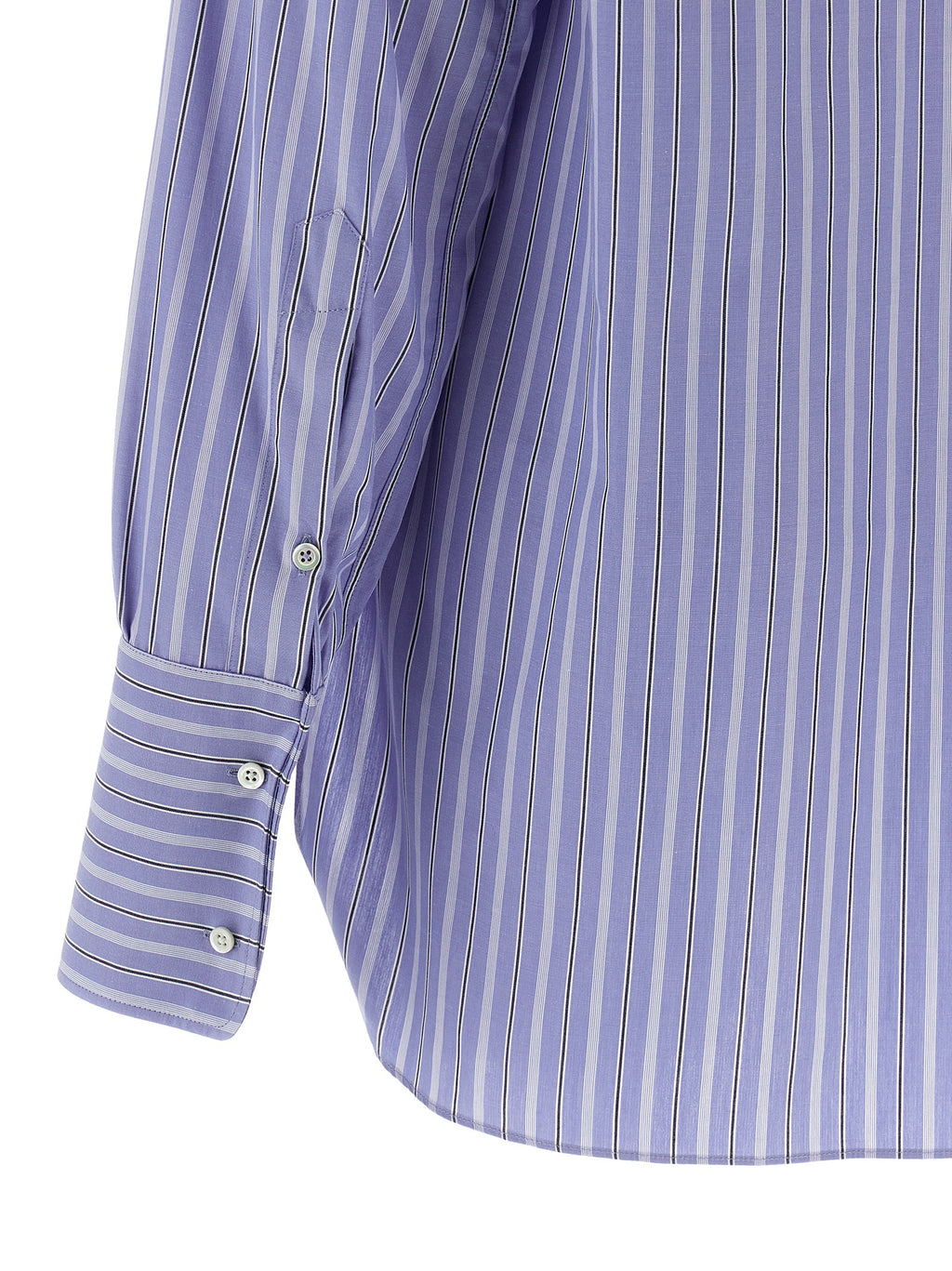 Light Blue Striped Cotton Blouse