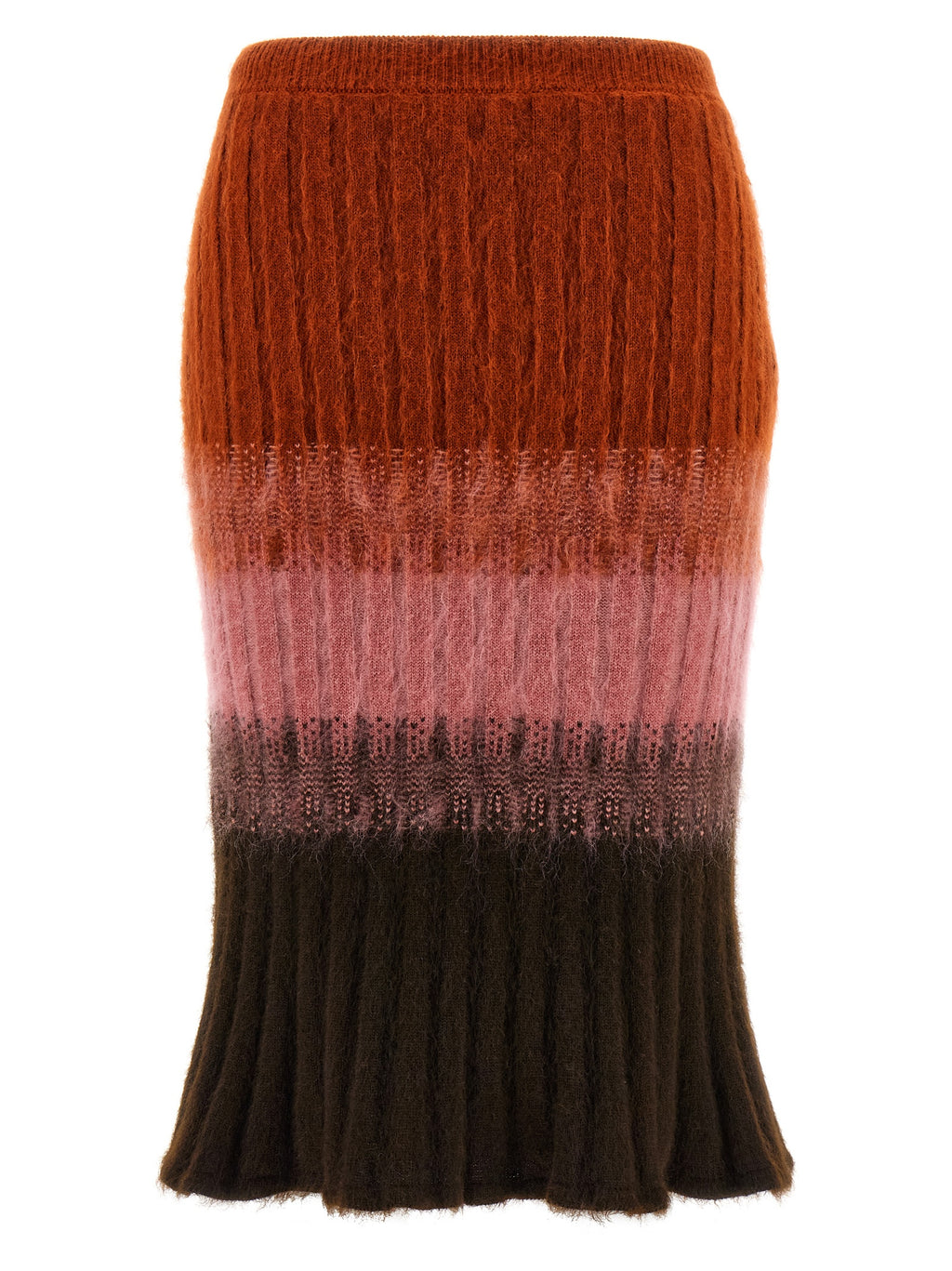 Multicolor Wool Midi Skirt