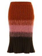 Multicolor Wool Midi Skirt