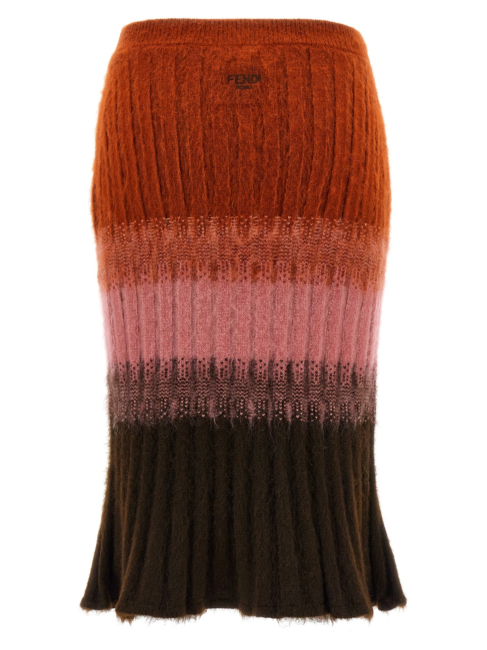 Multicolor Wool Midi Skirt