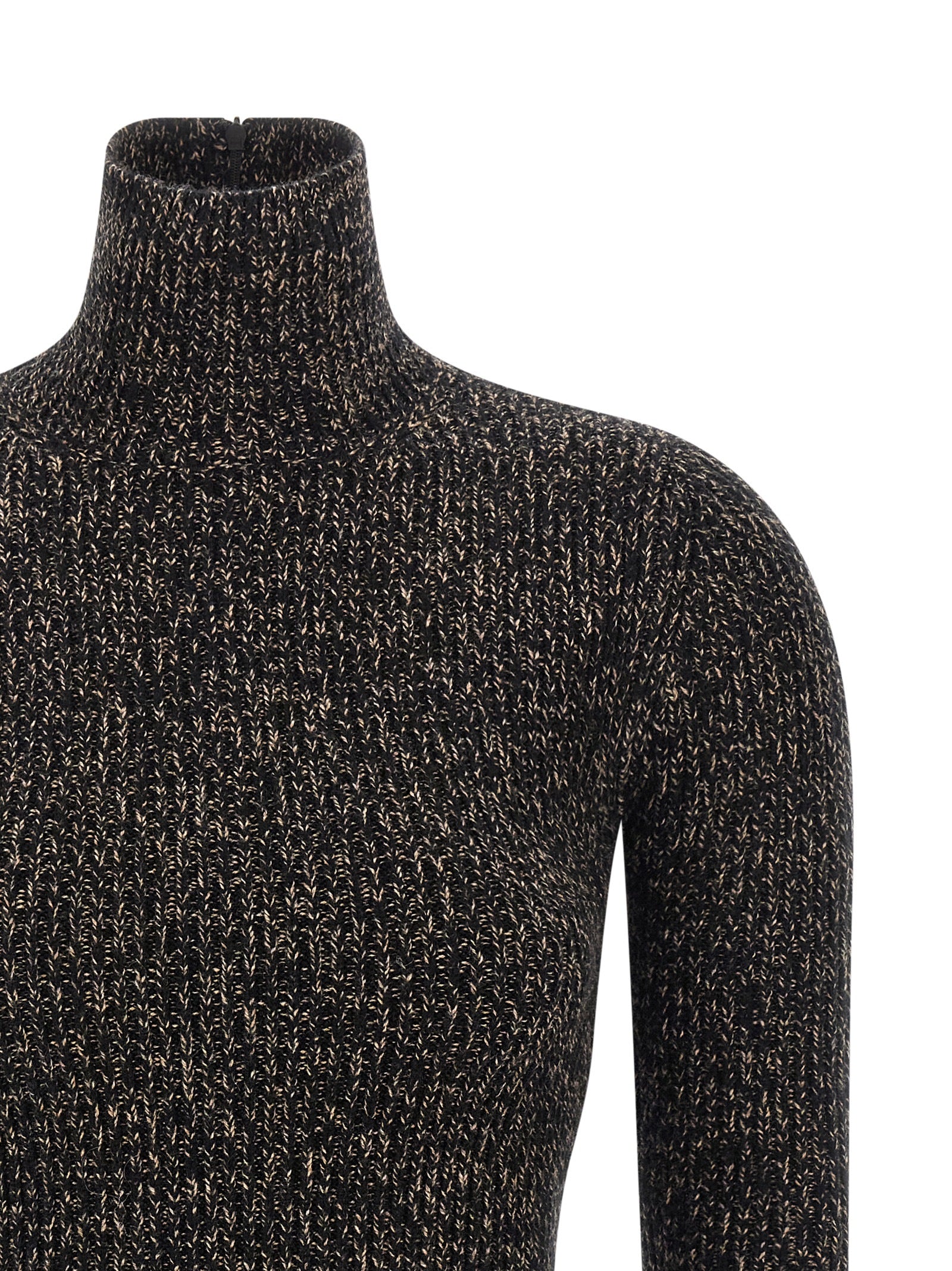 Black Wool Cashmere Azulene1234 Turtleneck Sweater