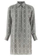 Gray Silk Grembo Mini Dress