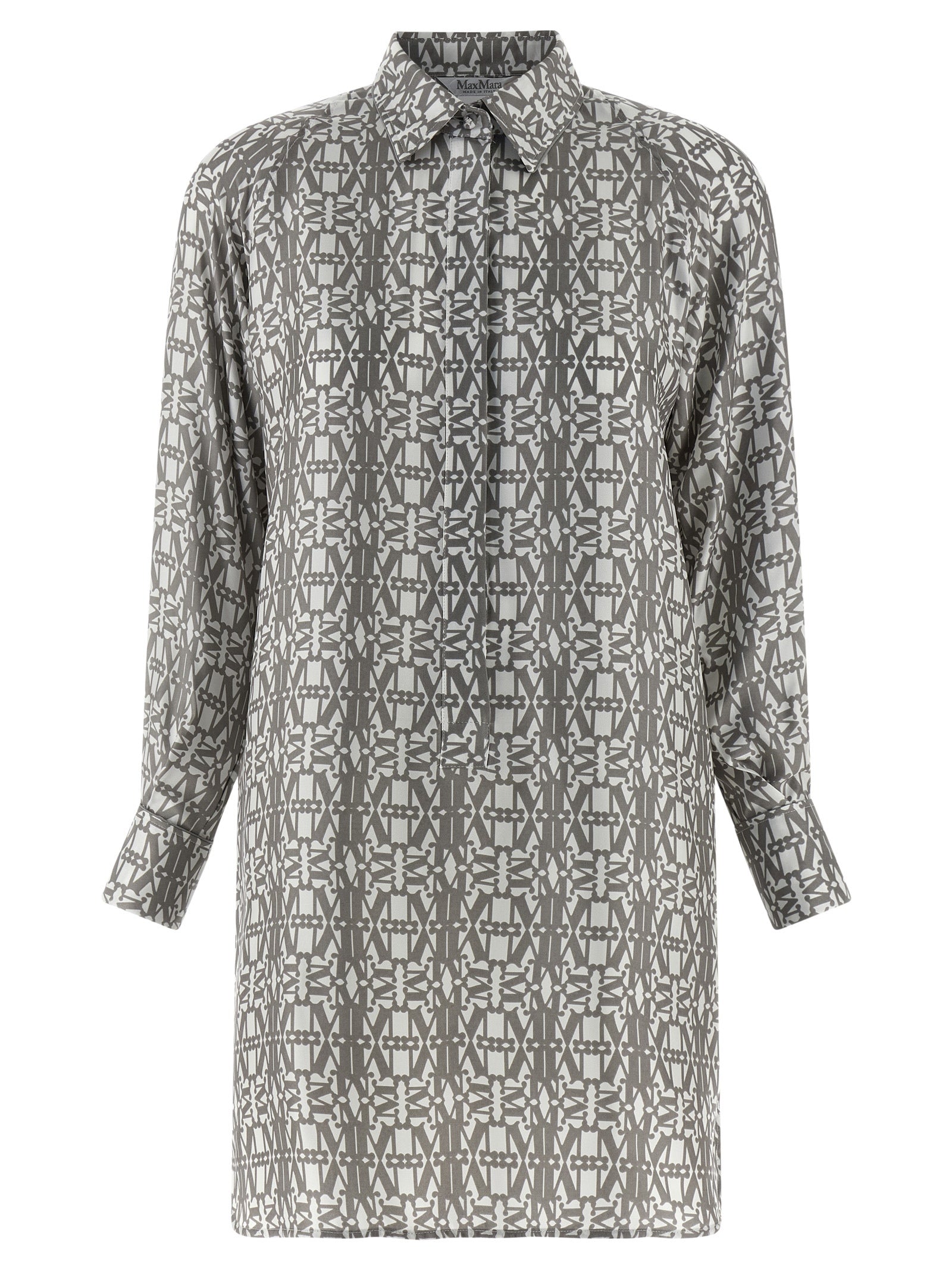Gray Silk Grembo Mini Dress