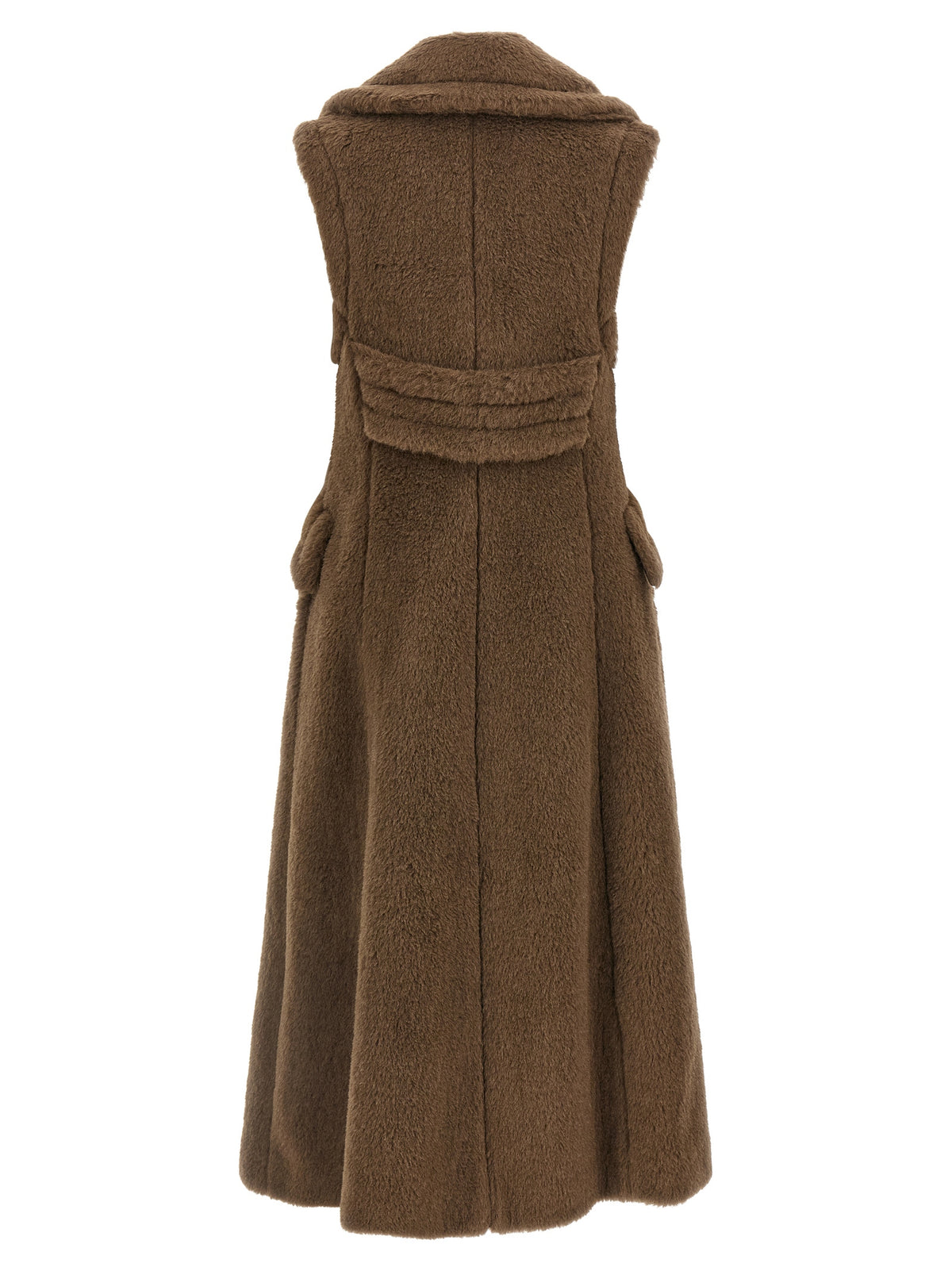Alpaca Wool Silk Sleeveless Redingote Coat
