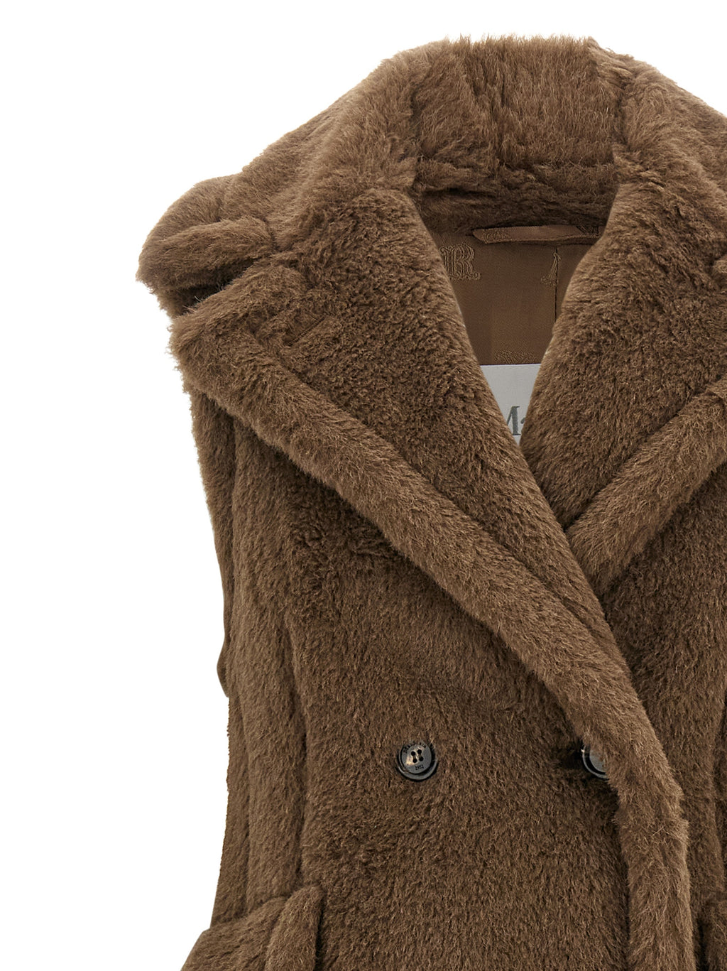 Alpaca Wool Silk Sleeveless Redingote Coat