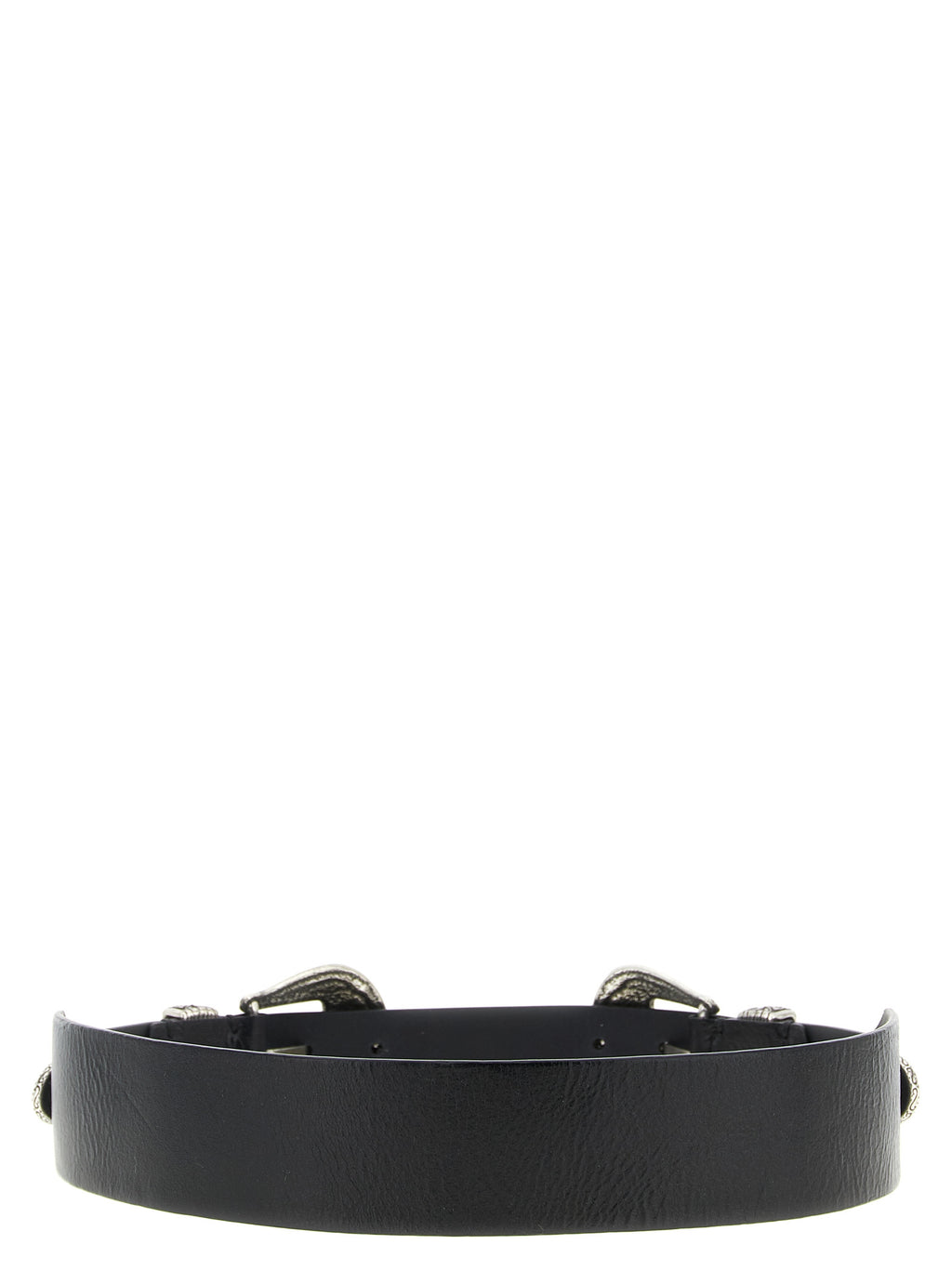 Black Double Buckle Cow Leather Belt