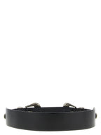 Black Double Buckle Cow Leather Belt