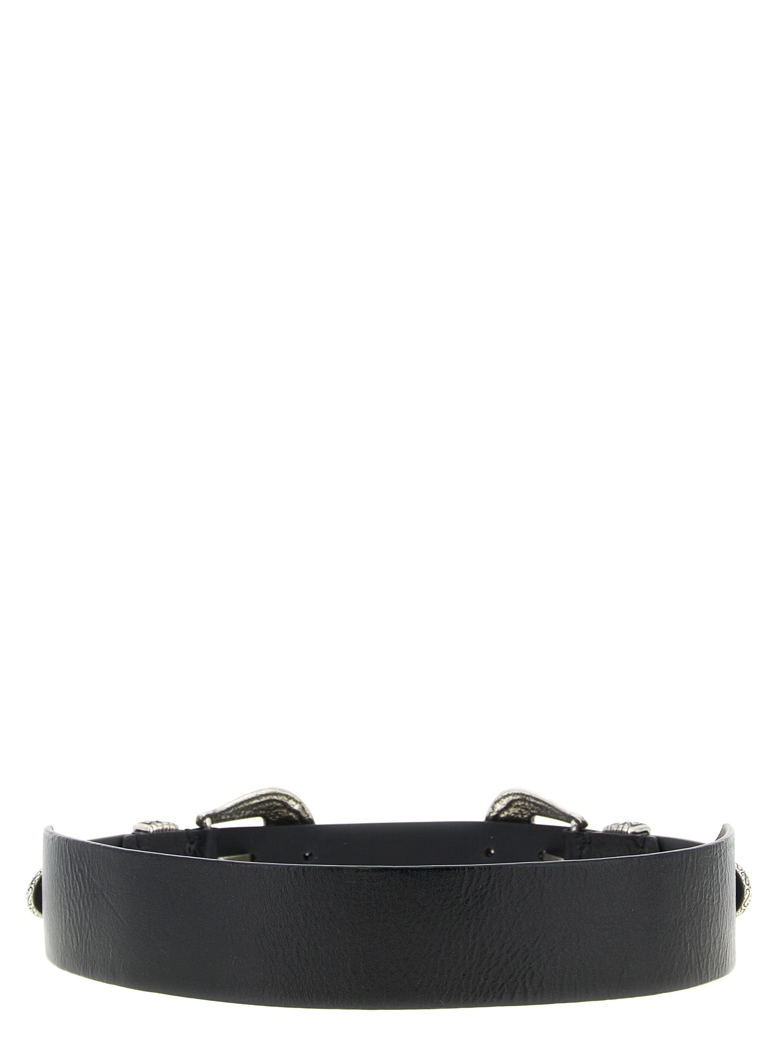 Black Double Buckle Cow Leather Belt