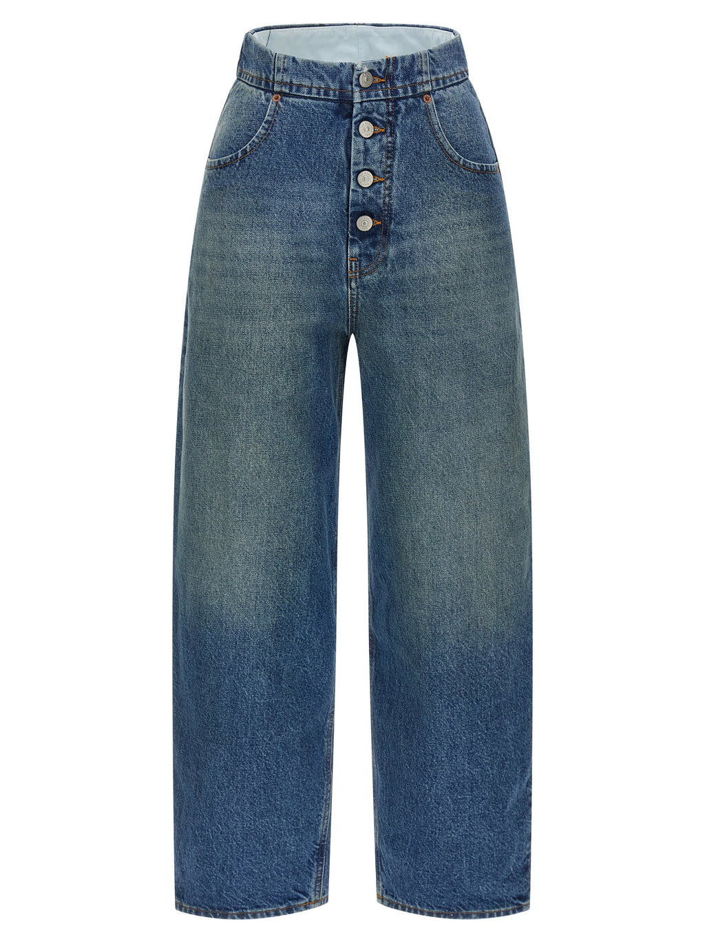 Light Blue 100% Cotton Straight-Leg Jeans