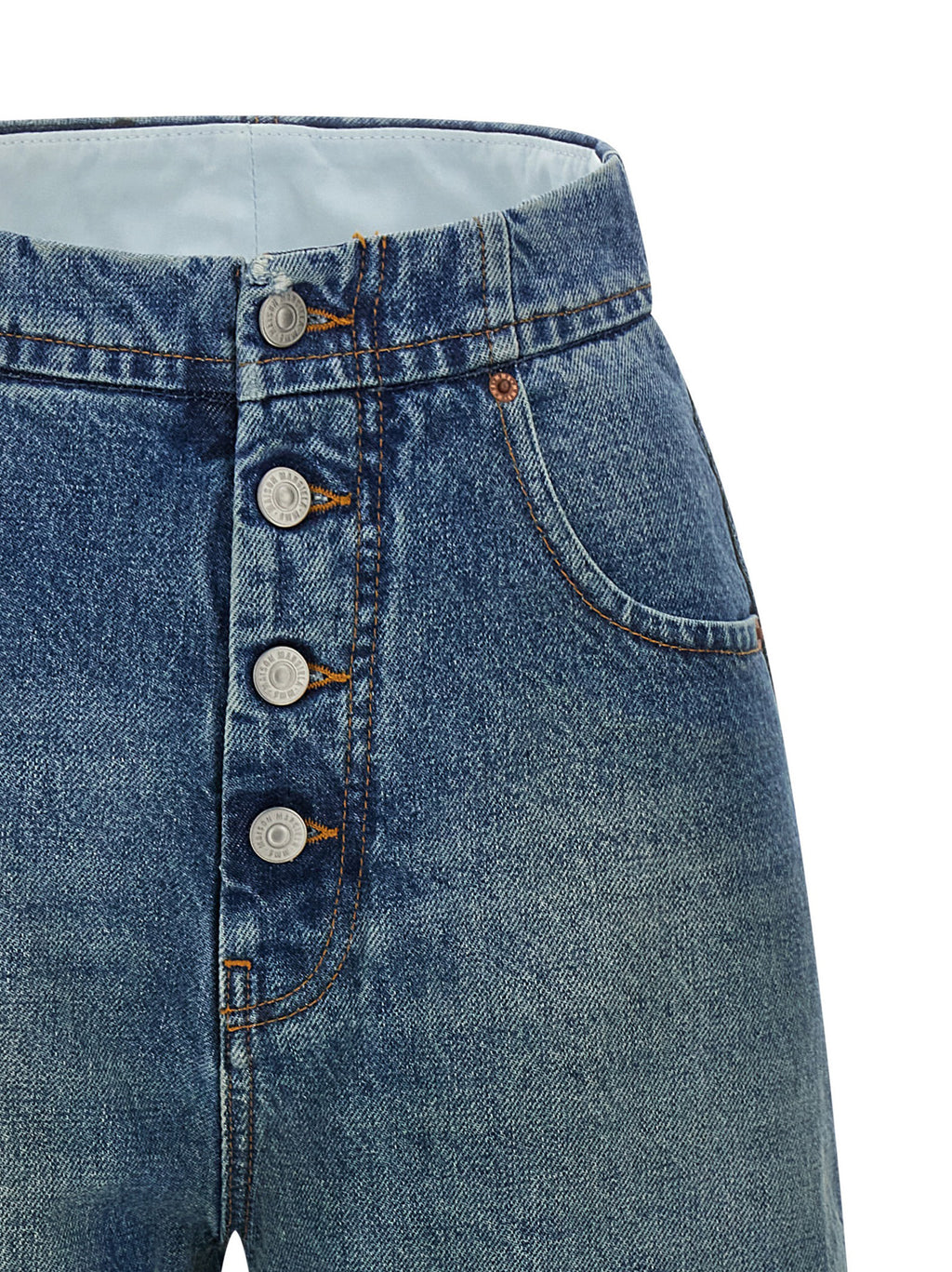 Light Blue 100% Cotton Straight-Leg Jeans