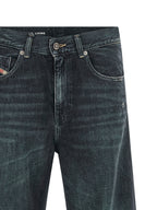 Blue Cotton Flared Jeans
