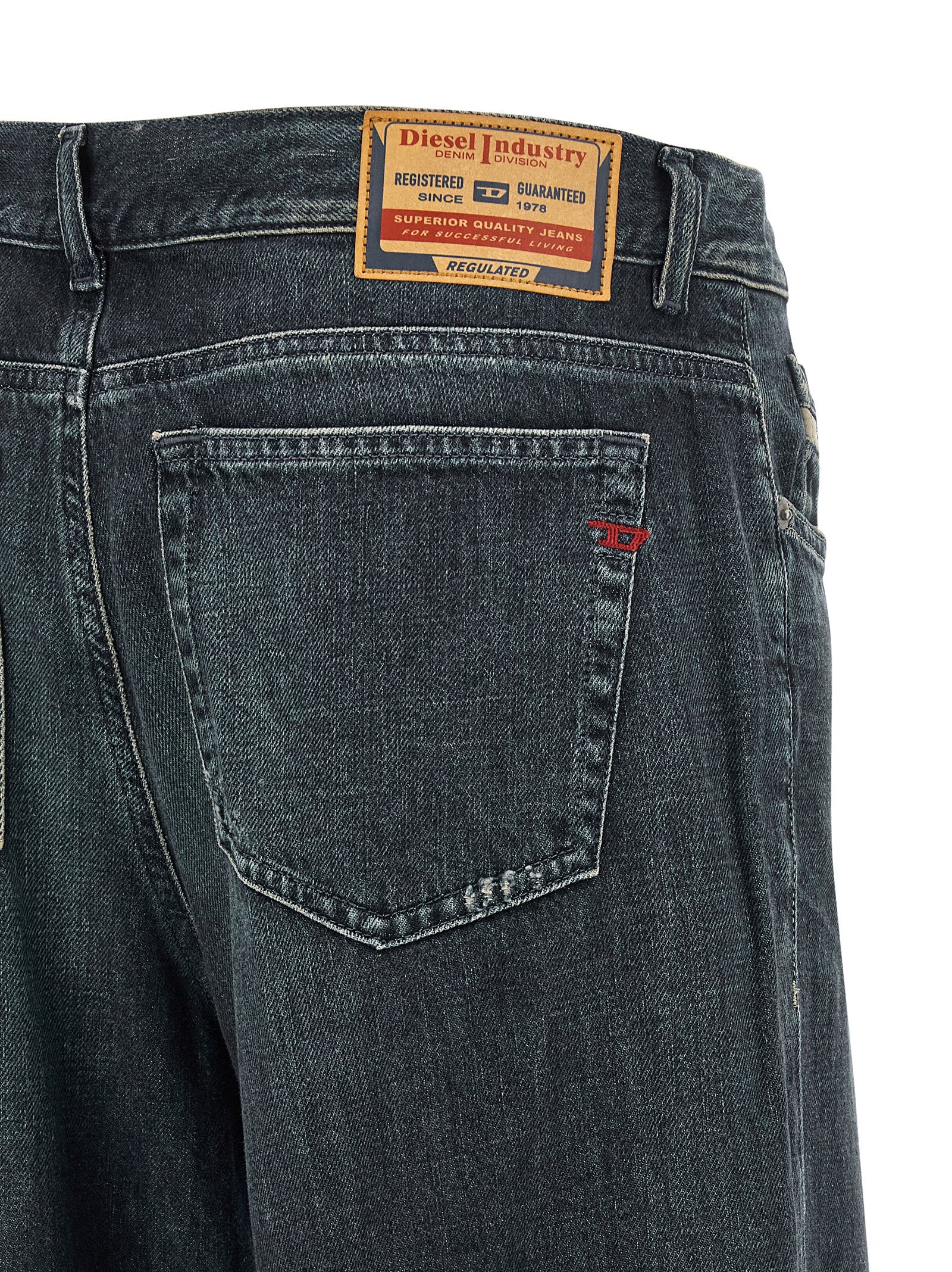 Blue Cotton Flared Jeans