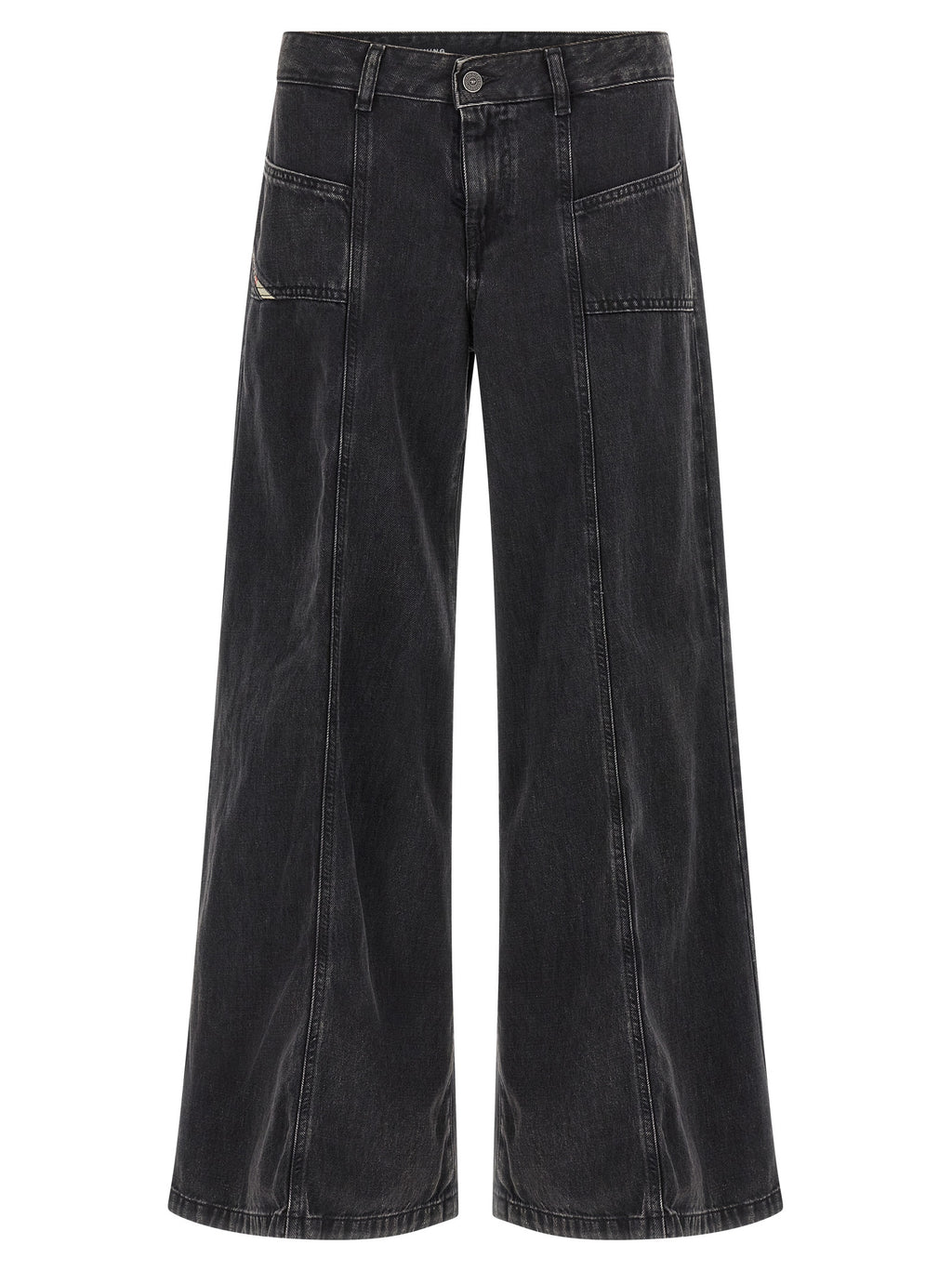 Black Cotton-Lyocell Wide Leg D-Akii Jeans