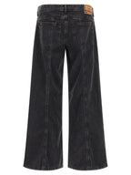 Black Cotton-Lyocell Wide Leg D-Akii Jeans