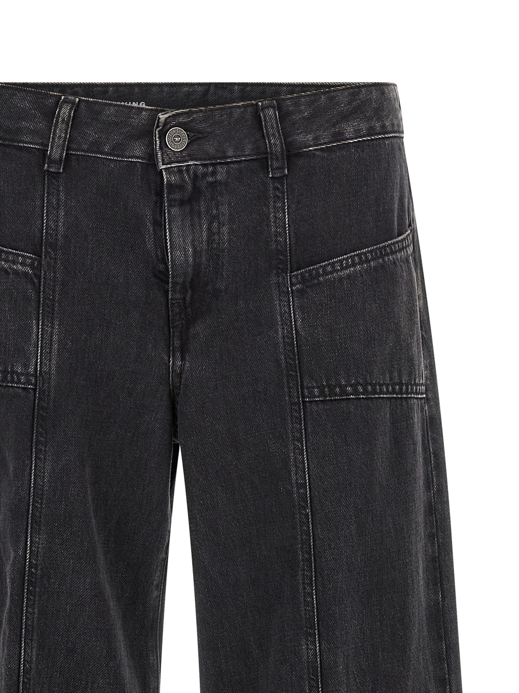 Black Cotton-Lyocell Wide Leg D-Akii Jeans