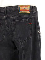 Black Cotton-Lyocell Wide Leg D-Akii Jeans