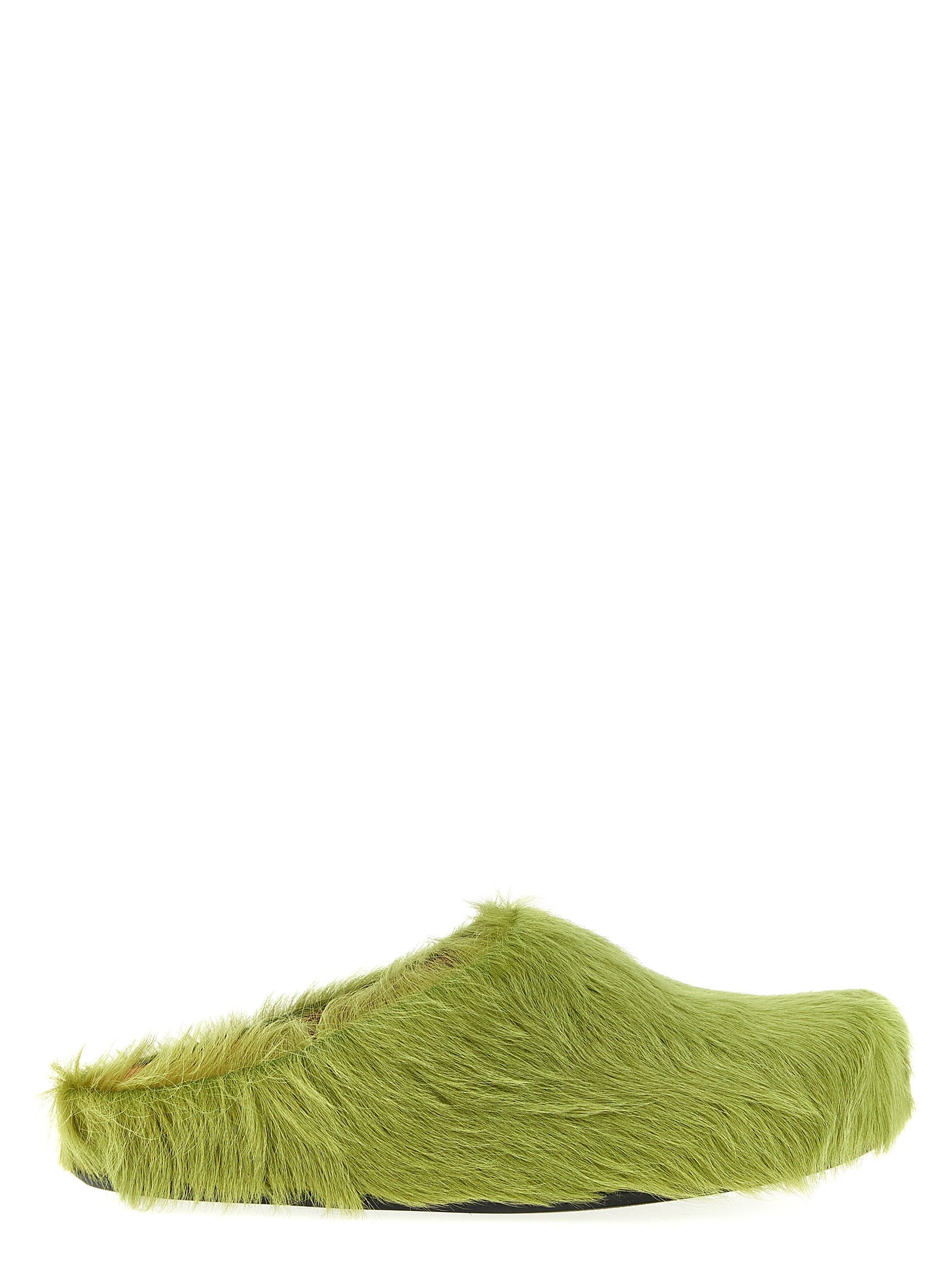 Long-Haired Calfskin Fussbett Sabots