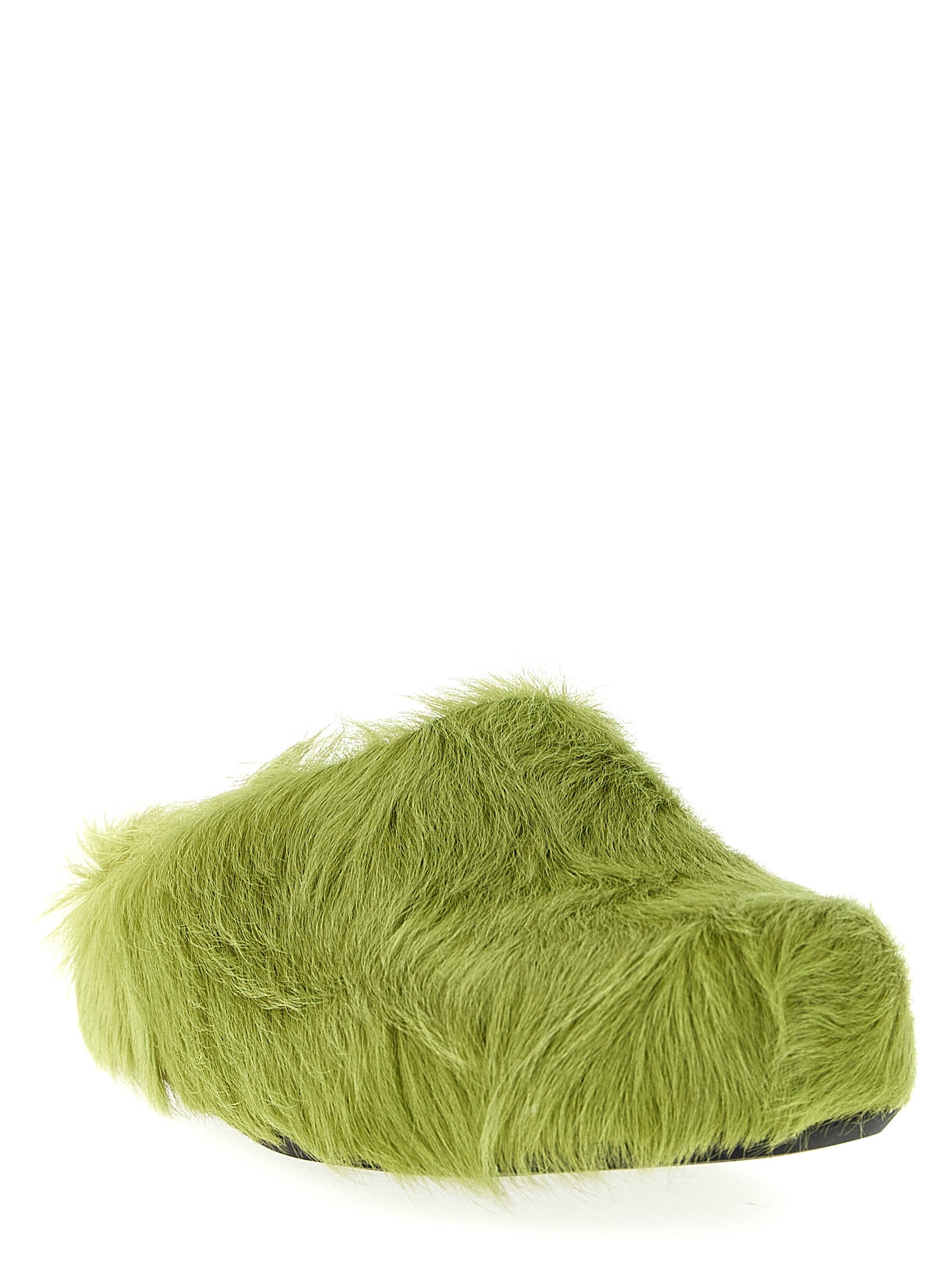 Long-Haired Calfskin Fussbett Sabots