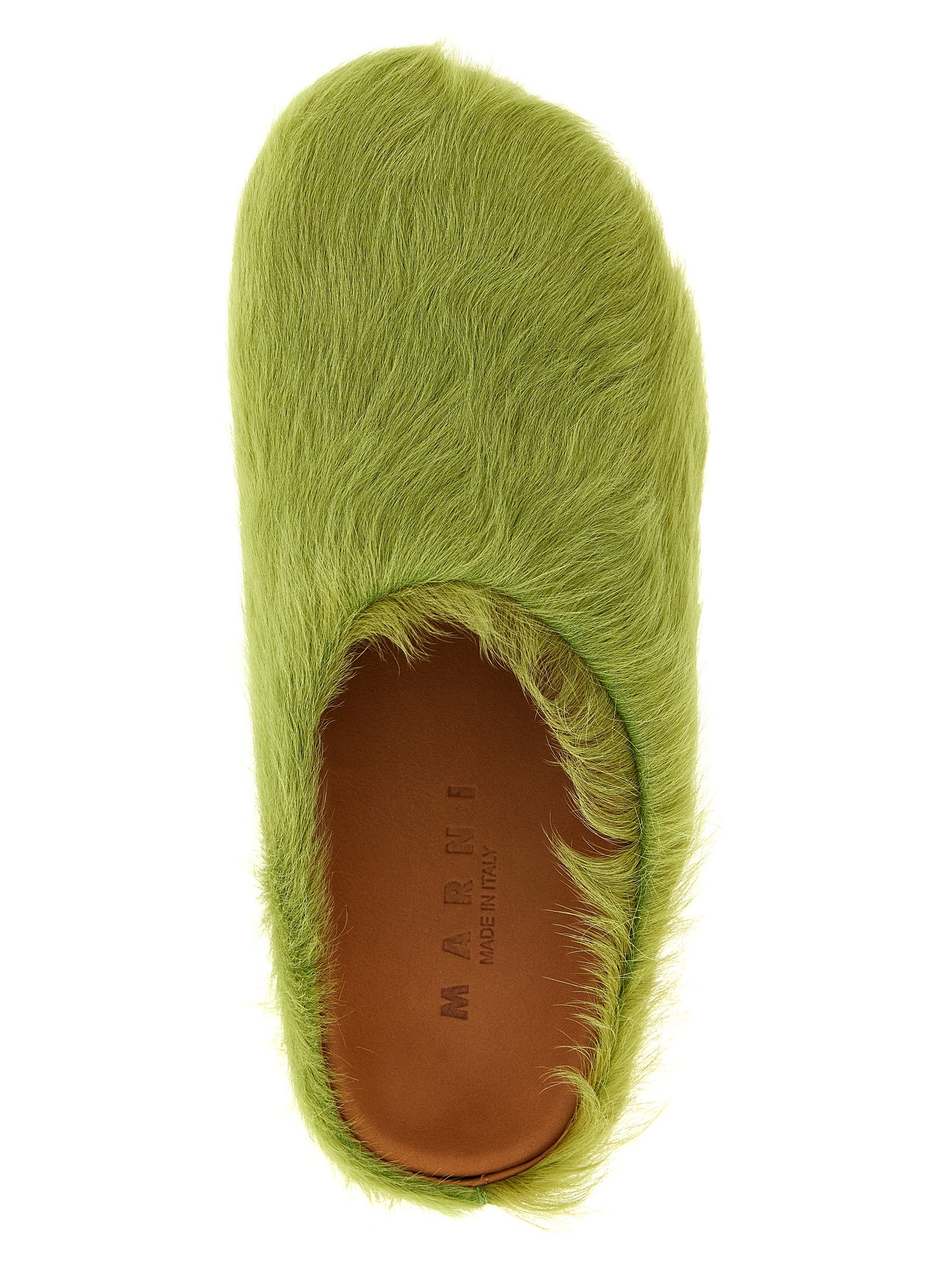 Long-Haired Calfskin Fussbett Sabots