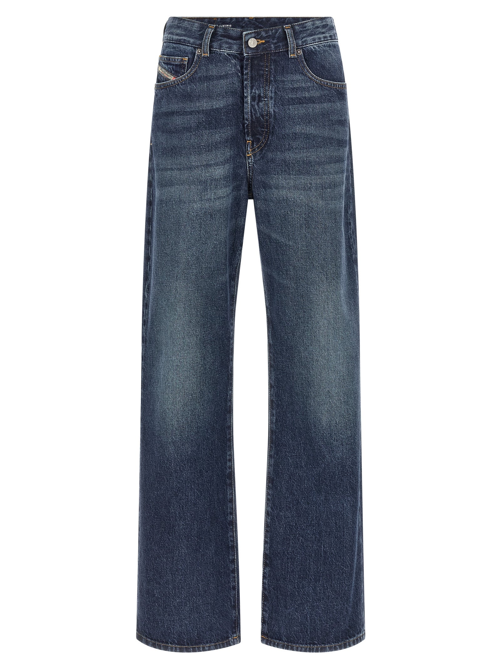 Blue Cotton D-Sent Straight-Leg Jeans