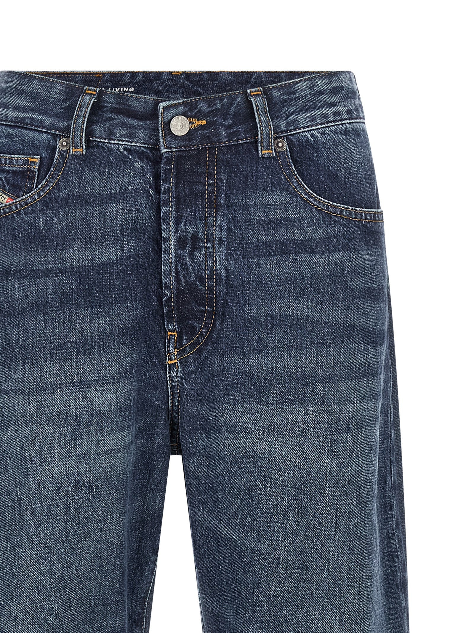 Blue Cotton D-Sent Straight-Leg Jeans
