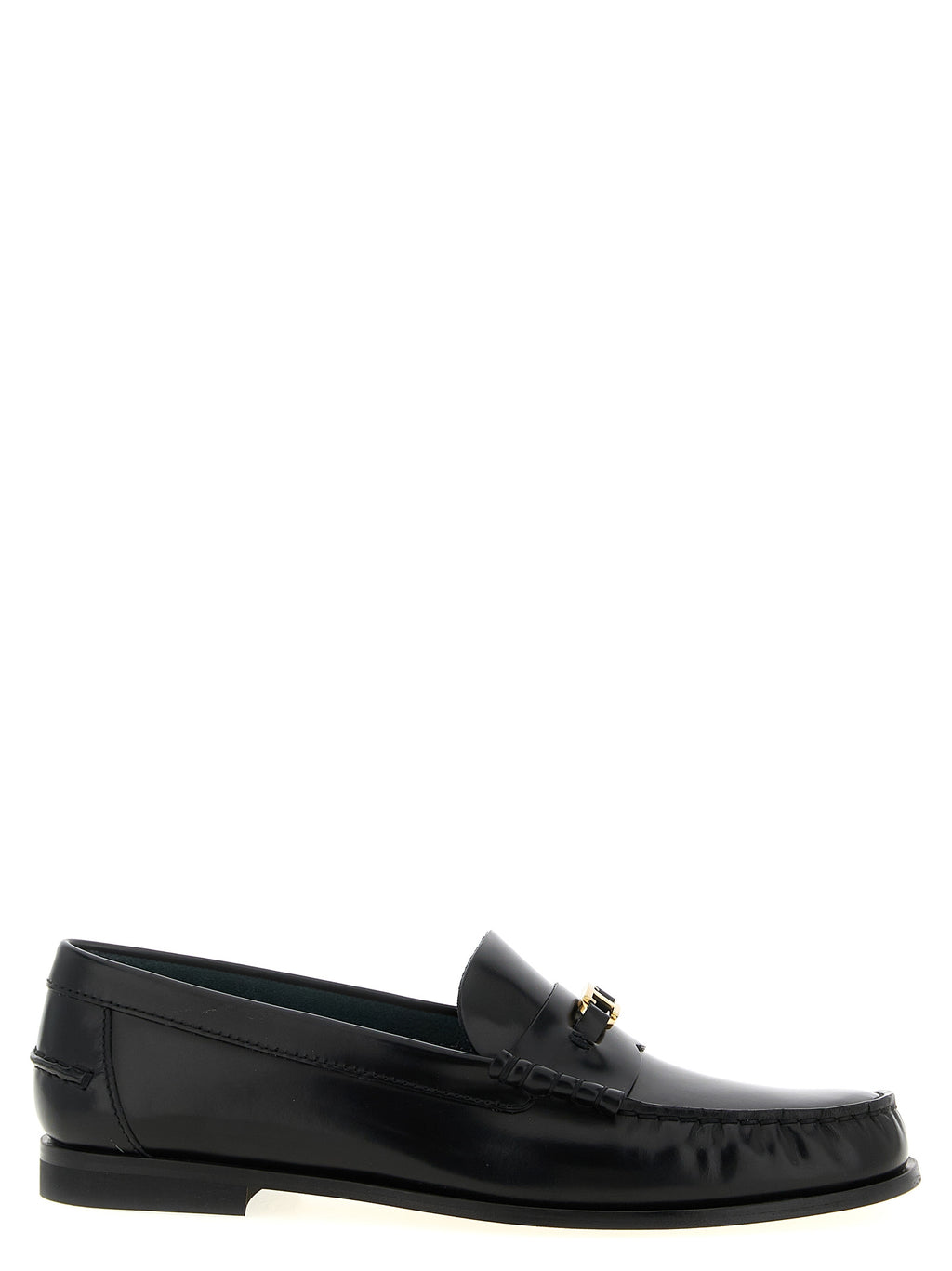 T Timeless Black Calfskin Slip-On Loafers