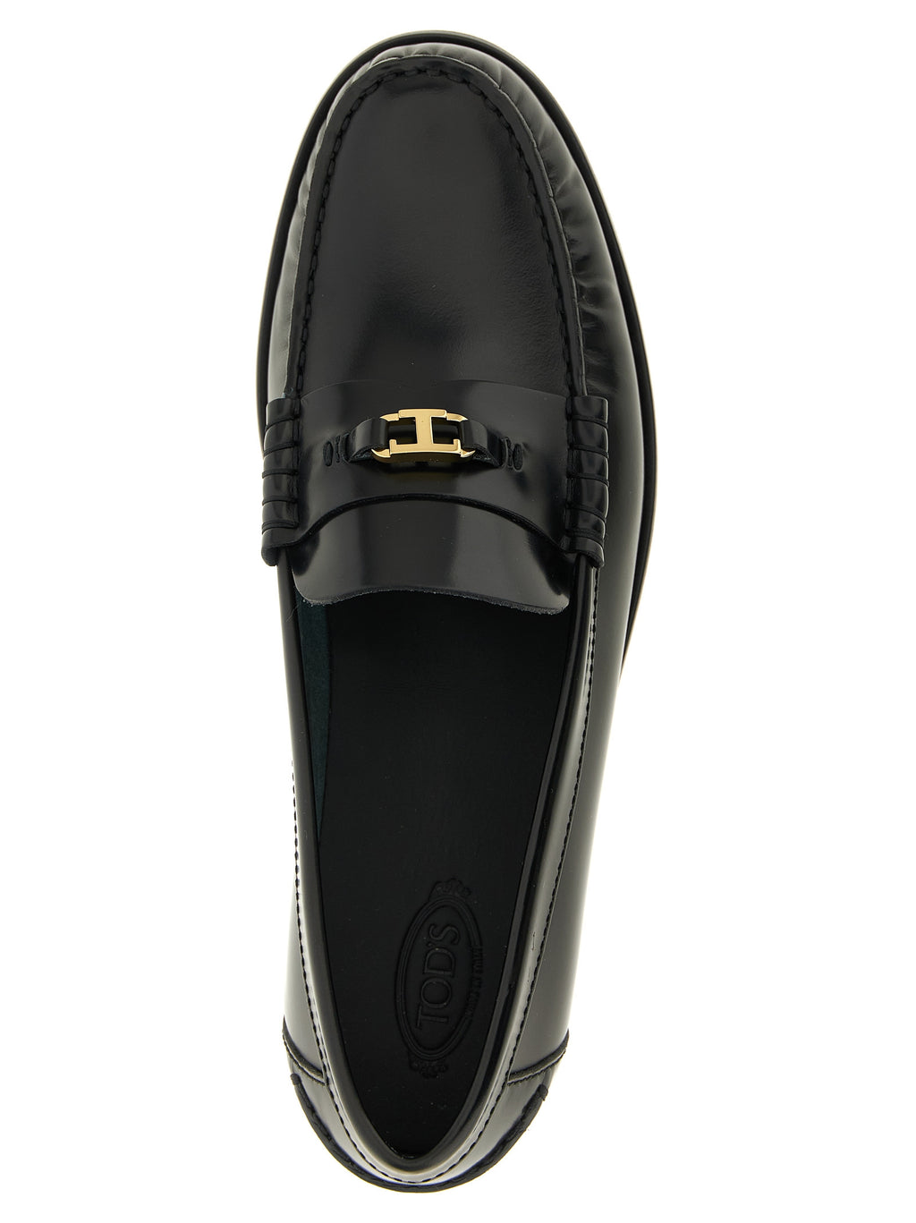 T Timeless Black Calfskin Slip-On Loafers