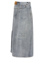 Light Blue Cotton Mini Skirt