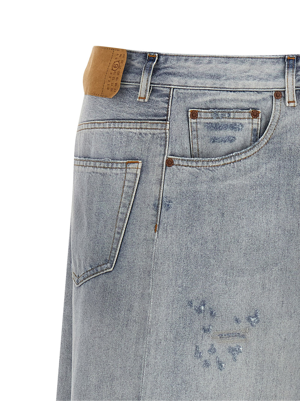 Light Blue Cotton Mini Skirt