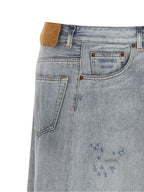 Light Blue Cotton Mini Skirt