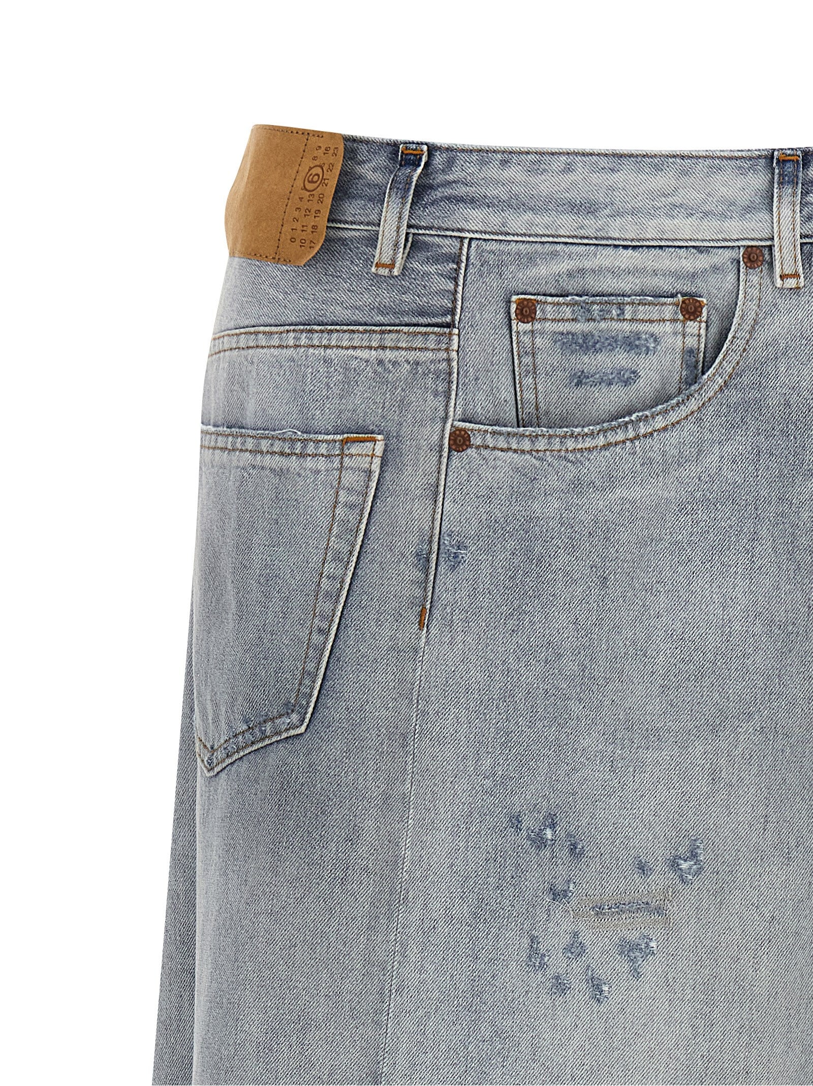 Light Blue Cotton Mini Skirt