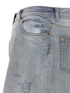 Light Blue Cotton Mini Skirt