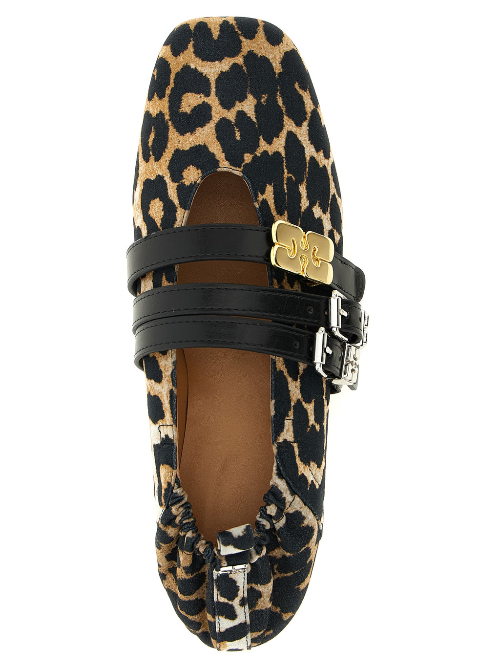 Multicolor Cotton Sue Triple Ballet Flats