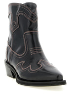 Low Shaft Embroidered Western Ankle Boots