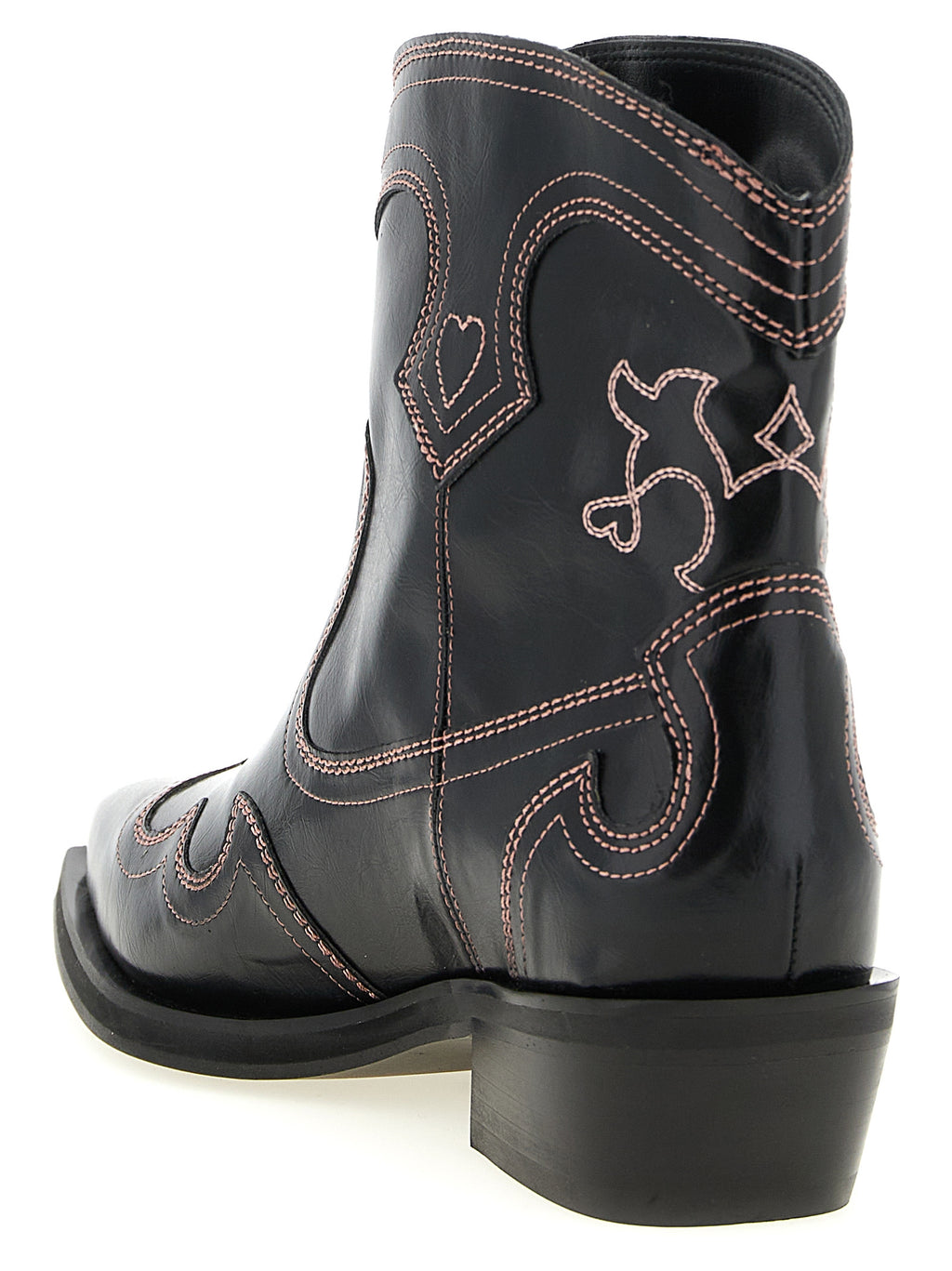 Low Shaft Embroidered Western Ankle Boots