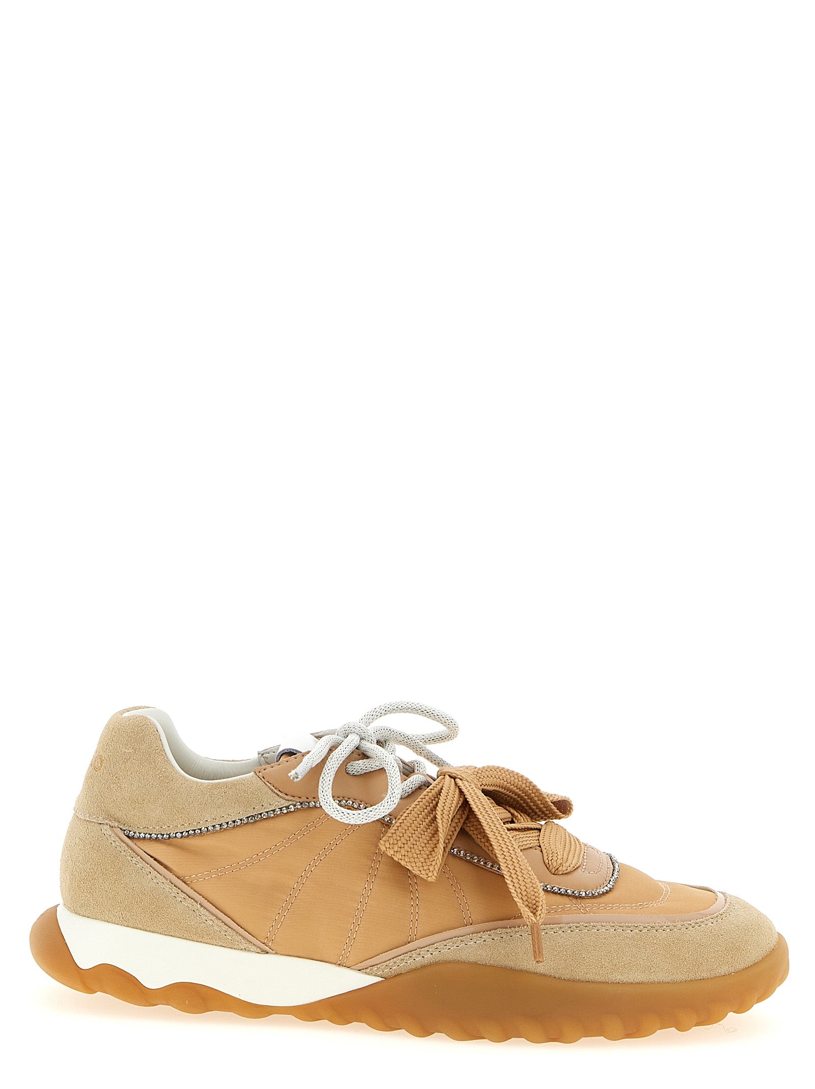 Beige Calfskin Gea 02 Athletic Sneakers