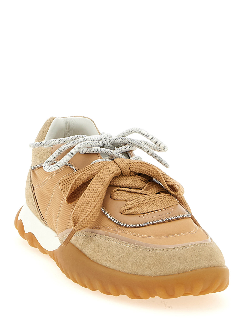 Beige Calfskin Gea 02 Athletic Sneakers
