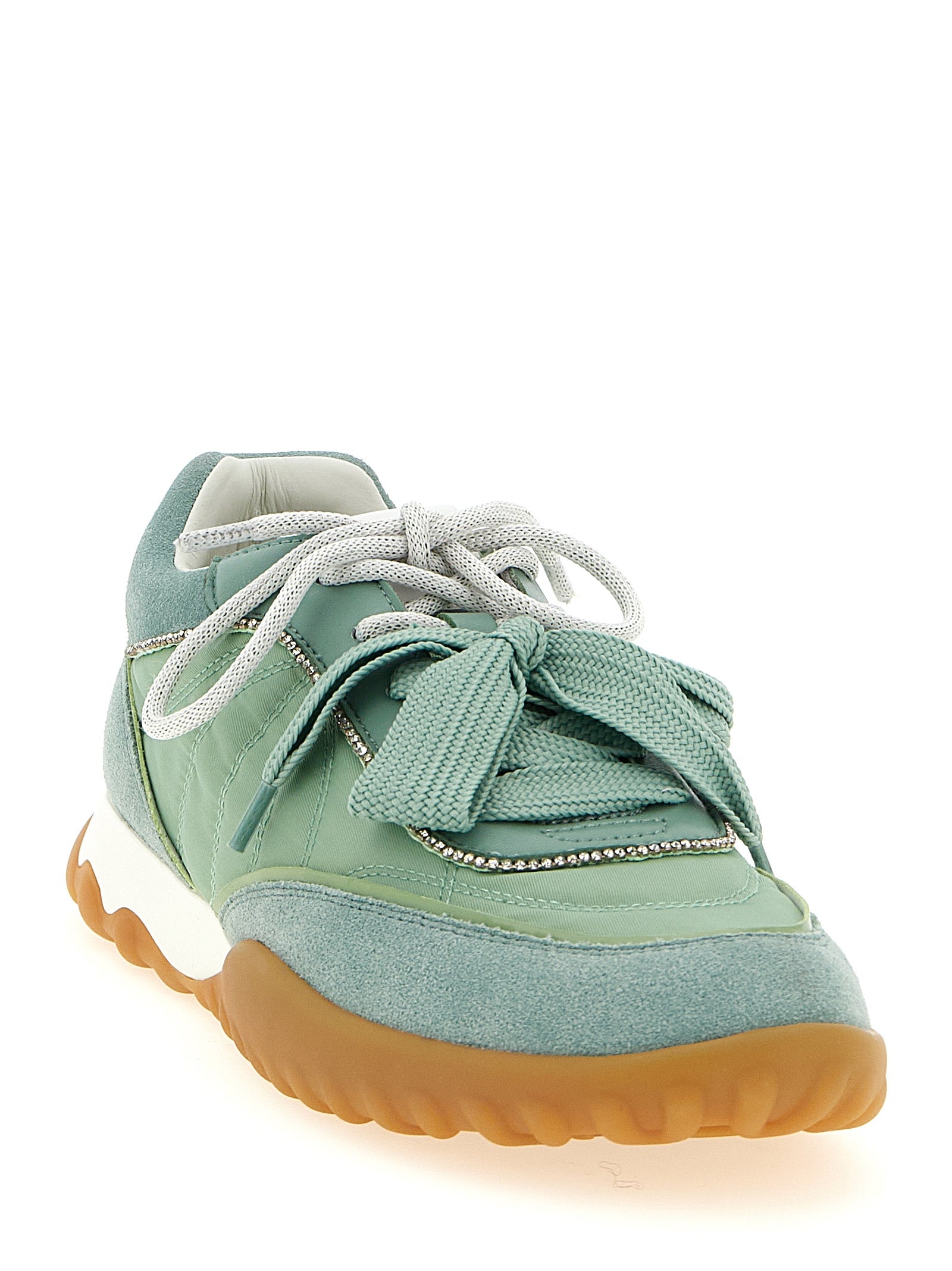 Gea 02 Calfskin Suede and Mesh Sneakers